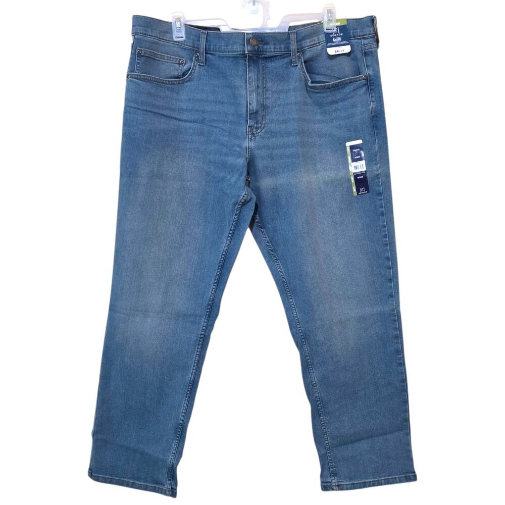 George Relaxed Fit Straight Leg Mens Jean Stretch Denim Size 40x32, 42x30
